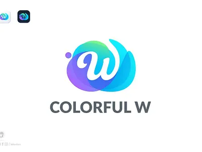 Colorful W logo template 3d 3d letter abstract animation branding colorful concept creative design graphic design illustration logo logo template mockup motion graphics ui vector