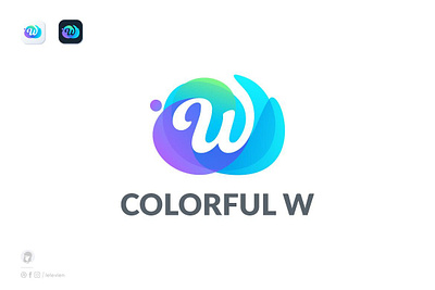 Colorful W logo template 3d 3d letter abstract animation branding colorful concept creative design graphic design illustration logo logo template mockup motion graphics ui vector