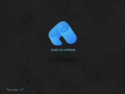 Asan cellophane Co. Logo blue branding cellophane curve design gradient graphic design illustrator logo logo design typography