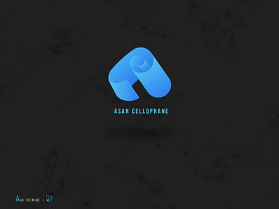 Asan cellophane Co. Logo blue branding cellophane curve design gradient graphic design illustrator logo logo design typography