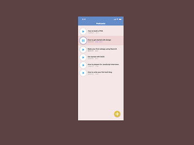 Podcasts Screen app design ui