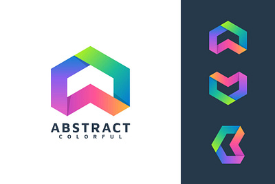 ABSTRACT LETTER COLORFUL LOGO TEMPLATE 3d 3d letter abstract animation branding concept creative design graphic design illustration letter logo logo motion graphics ui vector