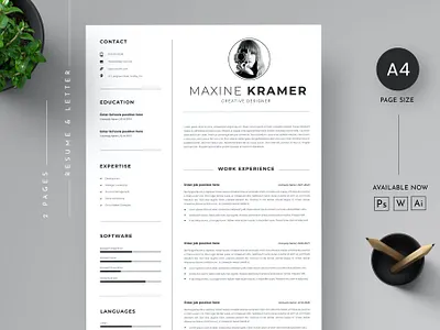 CV Resume & Letter cover Template 3d animation branding clean cover cv cover letter cv design cv template design graphic design illustration logo motion graphics resume resume design resume template ui