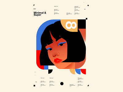 Minimal & Super abstract abstract pattern composition design girl girl illustration girl portrait grid illustration laconic lines minimal pattern portrait portrait illustration poster shapes woman woman illustration woman portrait