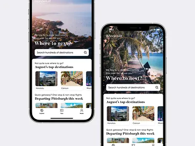 Wanderlust Airlines iOS app—Explore airline airlines airplane airport app apple booking concept design flight flights ios iphone plane ticket travel traveling ui ux wanderlust