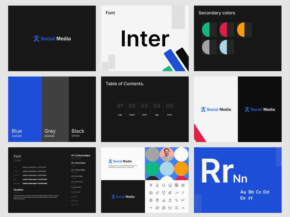 XSocial - Brand Identity accessibility branding colors dashboard design icons logo marketing product social media typography ui ux