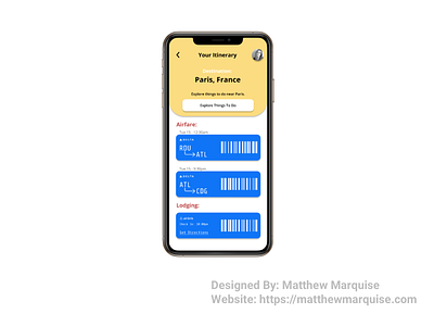 Daily UI 079 :: Itinerary airfare app clean dailyui design destination figma flights hotels itinerary lodging minimal mobile planning plans schedule travel ui ux vacation