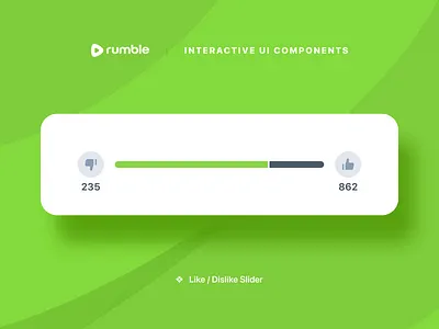 Rumble Like/Dislike Slider animation app app design dislike green like micro interaction mobile app principle principle for mac sf pro slider status bar ui uiux ux video