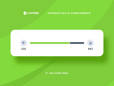 Rumble Like/Dislike Slider animation app app design dislike green like micro interaction mobile app principle principle for mac sf pro slider status bar ui uiux ux video