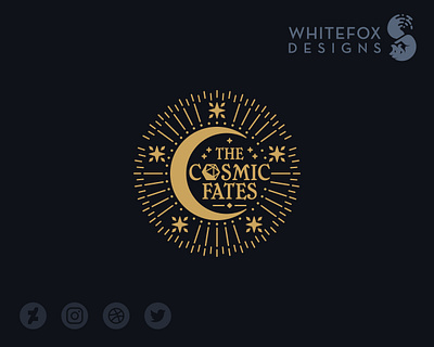 The Cosmic Fates branding cosmic design dice graphic design identity design logo moon space vector