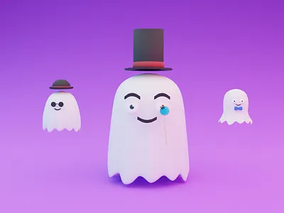 Elegant Ghosts 3d blender 3d character design ghost