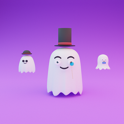 Elegant Ghosts 3d blender 3d character design ghost