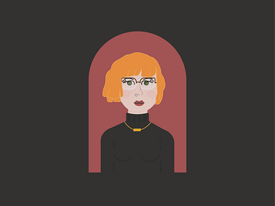 Self Portrait > Weekly Warm-Up freckles ginger girl gothic green eyes illustration person portrait red hair red head self portrait turtleneck vector woman