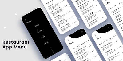 Restaurant Menu App - Mobile UX/UI Design branding design illustration menu design mobile app design ui user interface design ux visual design