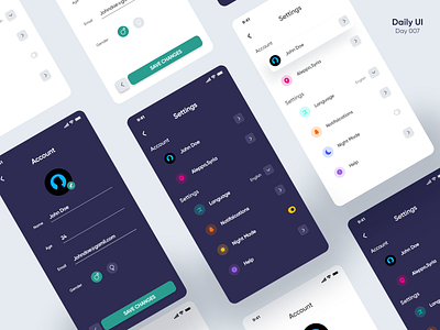 Settings Screen | DailyUI Day007 app dailyui design e commerce mobile ui ux