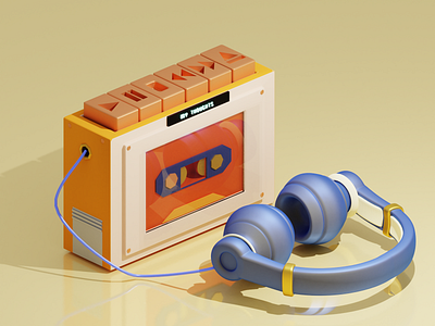 Cassette: 3d Design 3d art blender design digital illustration graphic design illustration minimal vector