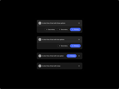 Messages and toasts - Riff component library components dark theme dialogue message notification product design toast ui ux