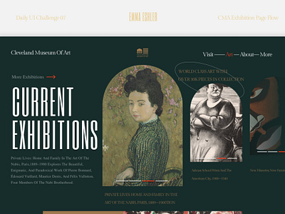 Art Museum Exhibition Page| Daily UI Challenge 007 art history artist artwork exhibition gallery history museum of art portfolio slider ui ux web