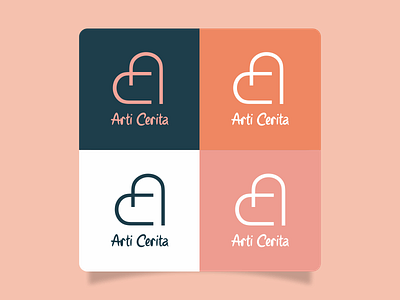 Logo Design : Arti Cerita beauty brand branding color company logo cream design dress fashion girl graphic design logo make up orange pastel shop single color woman