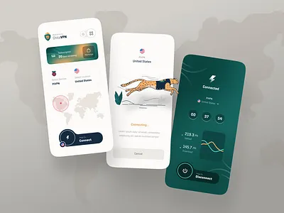 ChitaVPN App Ui Design app connecting design trend ui uidesign uiux vpn