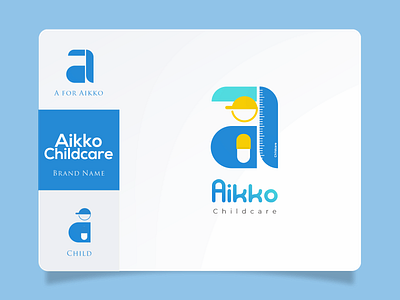 Logo Design : Aikko Children blue branding care child childcare community company company logo design graphic design gray health kids kindergarden logo minimalist design simple design study surabaya yellow