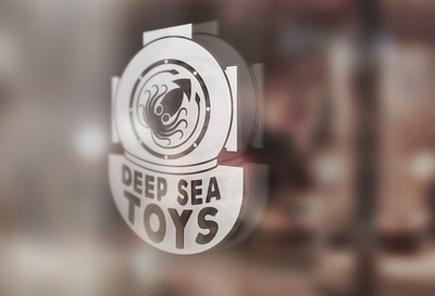 Deep Sea Toys Window Mockup branding design icon logo vector