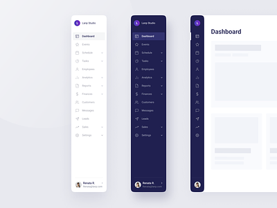 Sidebar Menu - Design dash dashboard design design system left menu light navbar menu nav bar navigation navigation menu product design sidebar ui ui kit ux wireframes