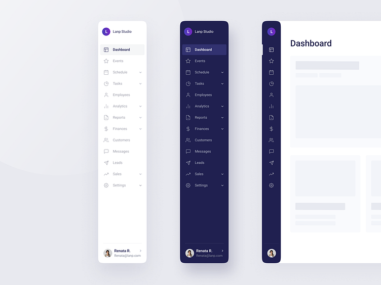 Sidebar Menu Design by Lanp on Dribbble