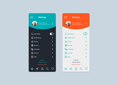 DailyUI 007 Setting Pages app dailyui design setting settingpage ui