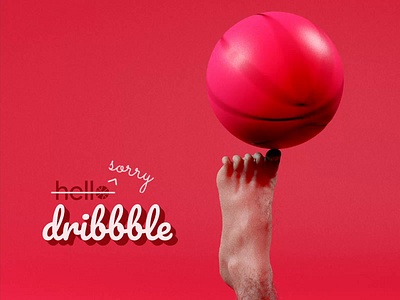 Hello Dribbble!? 3d 3d design 3d illustration 3d render b3d basketball blender blender 3d blender render design dribbble first dribbble upload funny design hello dribbble illustration