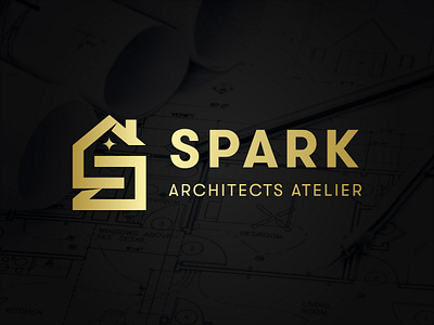 Spark Architects Atelier Logo Design architecture architecture logo brand identity branding building construction creative logo design geometry home house identity illustration lettermark logo real estate renders s logo typography vector