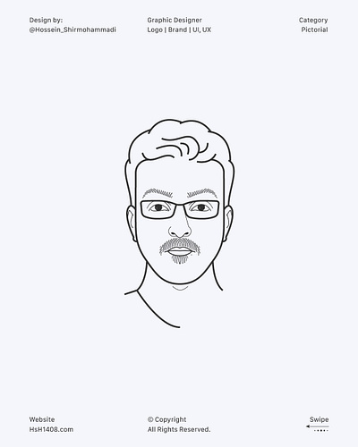 Self portrait line art logoconcepts