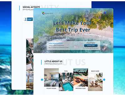 Web Design | Travel Website | Landing Page Design branding design illustration travellife ui ux vector