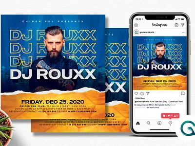 Guest DJ Flyer Template square flyer