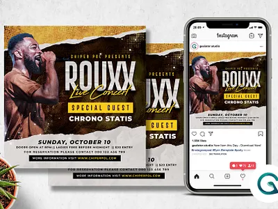 Live Concert Flyer Template square flyer