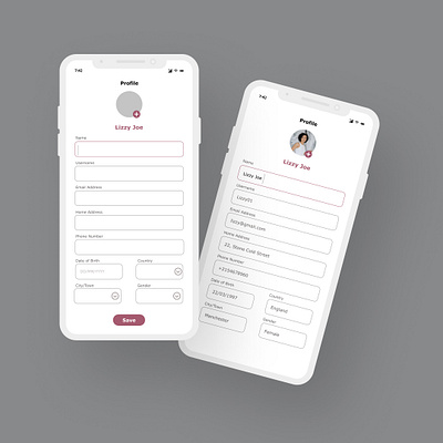 User Profile design ui ux