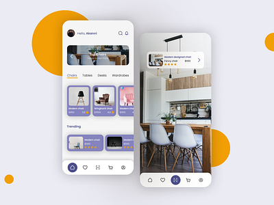 furniture store mobile app bedroom branding ui
