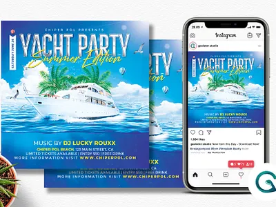Yacht Party Flyer Template cruise ship square flyer yacht yacht flyer