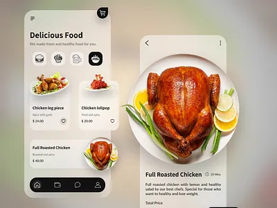 Delicious food for you. branding gla glassmorphism graphic design ui ux