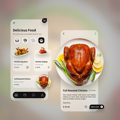 Delicious food for you. branding gla glassmorphism graphic design ui ux