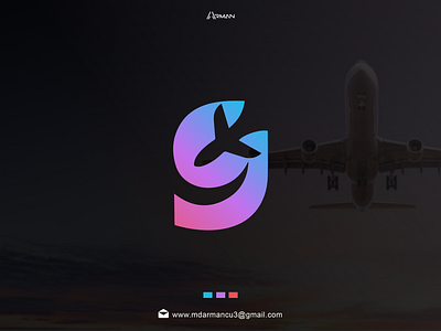 Letter 'g' Air-plane aircraft airplane airport branding flight fly iconic logo jet letterg lettermark logo logo mark logodesign logoinspiration logotype modern logo modernism monogram logo negativespacelogo plane