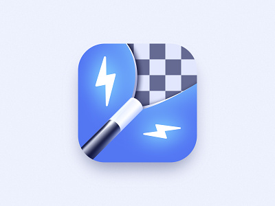 Remages App Icon app app store background icon icon design illustration lightning logo magic wand mobile app icon