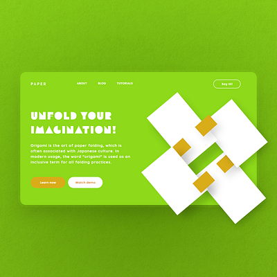 Learn origami webpage adobexd branding design landing ui uiux website