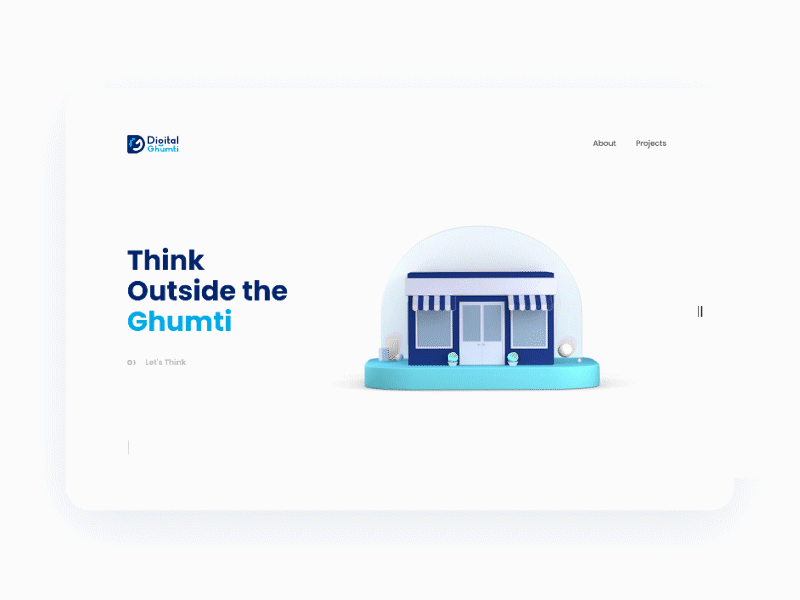 Creative Digital Agency Website UI/UX | Digital Ghumti 3d 3d website agency animation brand branding creative agency digital agency digital marketing website insperation landing page marketing minimalist nepal ui.ux shop ui ui.ux visual3d website