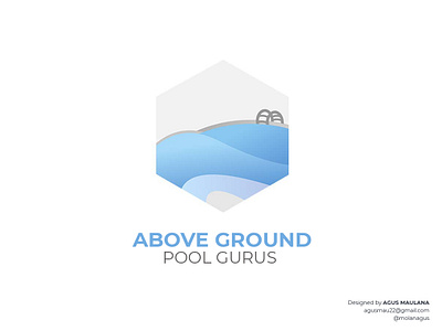 Pool Logo blue branding company gradient logo pool simple water