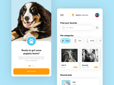 Petshop App design ui