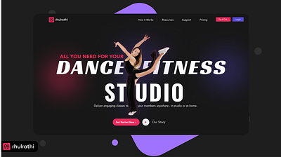 Dance | Fitness Studio dance design fitness hero header landing page ui website