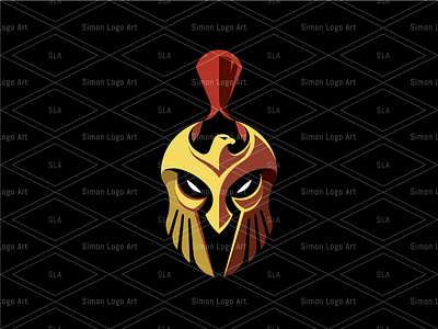 Spartan Heraldic Eagle Logo for Sale bank champion crest eagle emblem entertainment gladiator helmet heraldic hero investment knight logodesigner marketing property real estate soldier spartan trojan warrior