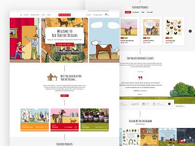 Red Tractor clean ecommerce graphic graphic design illustration modern online online shop online store postcard sale shop shopping ui web design