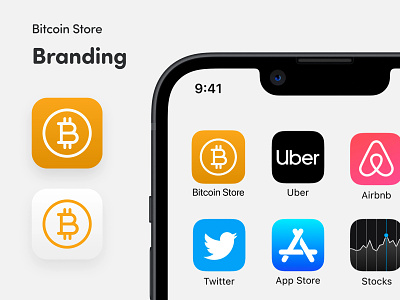 Bitcoin Store Branding app bitcoin blockchain branding crypto design ethereum illustration logo